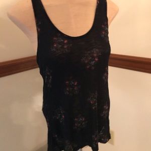 Black floral back zip tank top. Silence + noise